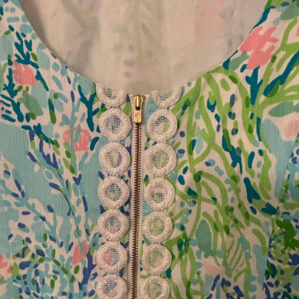 Lilly Pulitzer Blue Heaven Cathy Floral Shift Dress- size 6 - Picture 4 of 9